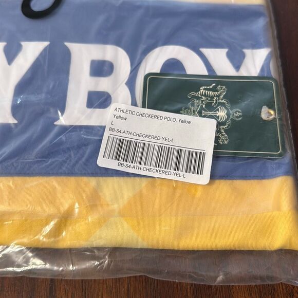 Bogey Boys Yellow Checkered Blue Golf Polo Shirt Men’s US Large Short Sleeve - Picture 6 of 6